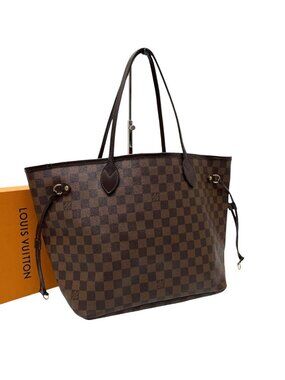Louis Vuitton Damier Neverfull MM Shoulder Tote Bag